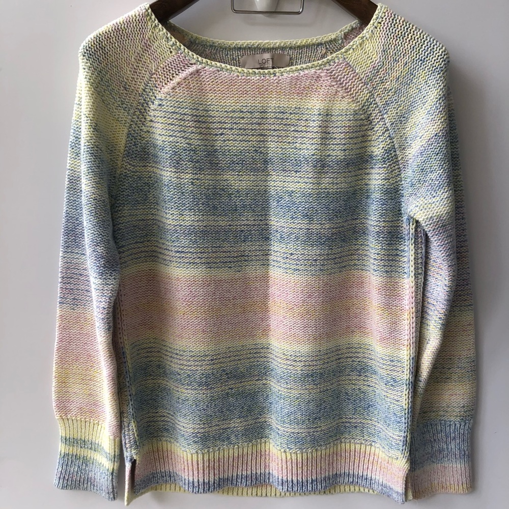 Loft Pastel Tie dye knit sweater